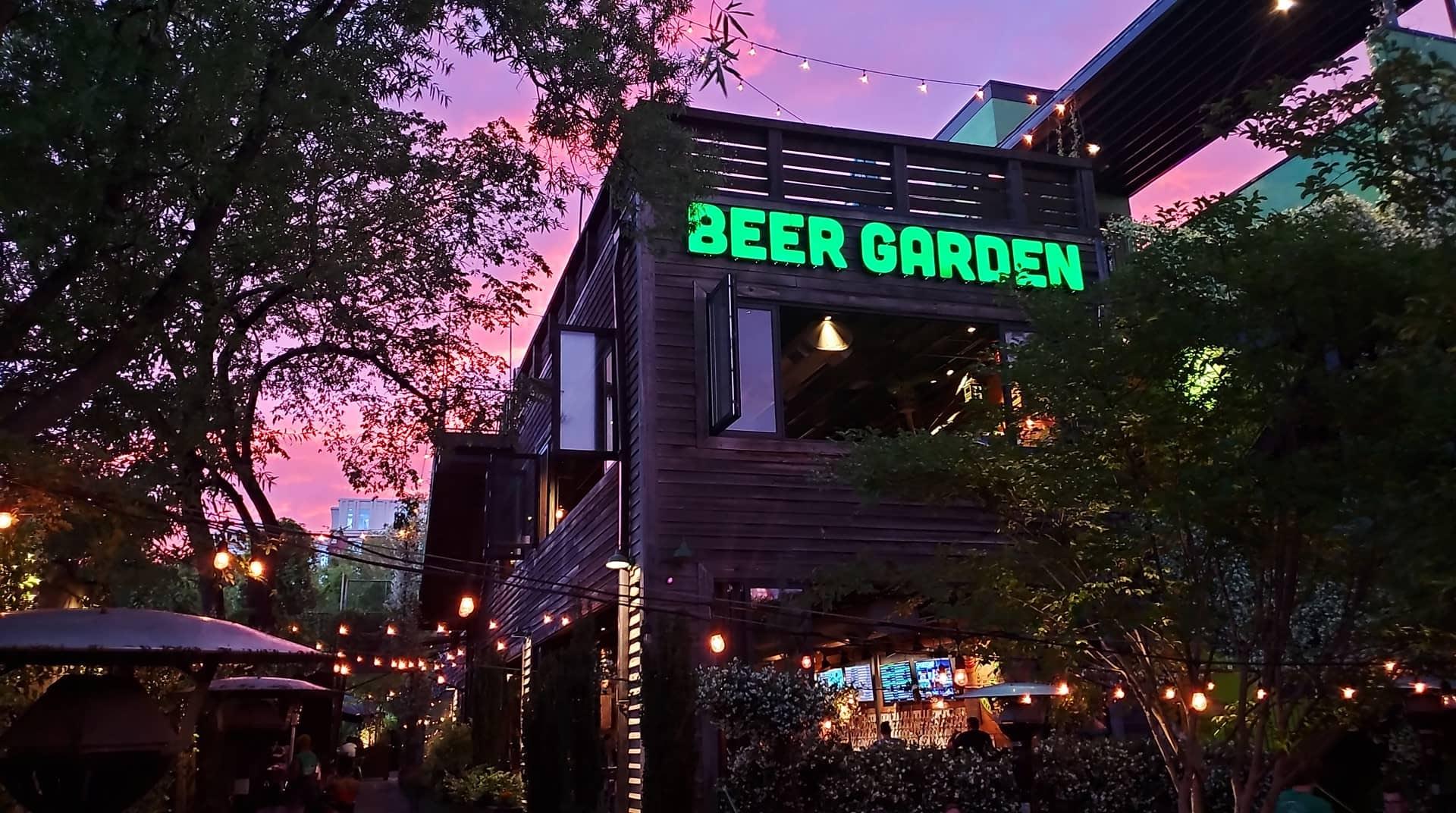 An evening spent at the Raleigh Beer Garden is just one of the many fun things to do in downtown Raleigh and one of the best rooftop bars in Raleigh NC.