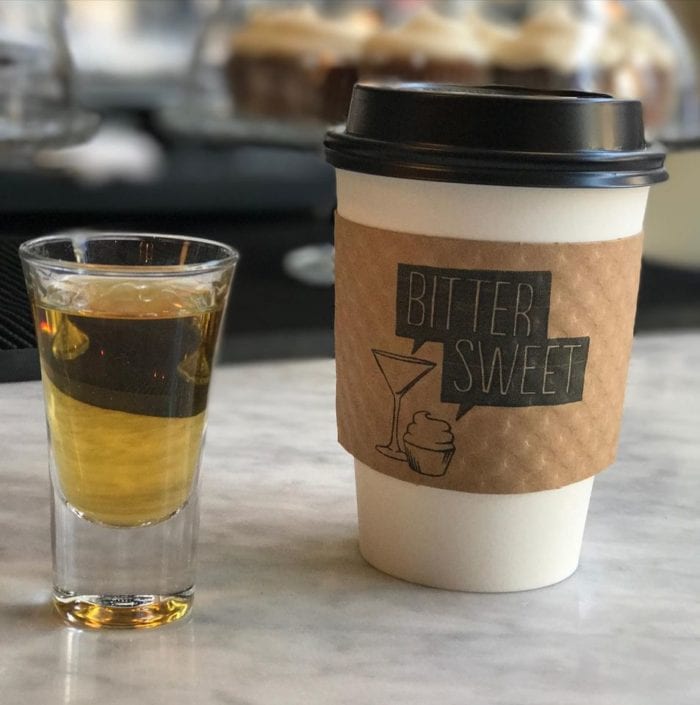 A cup of coffee and a shot from Bittersweet, one of the best coffee shops in Raleigh, NC.