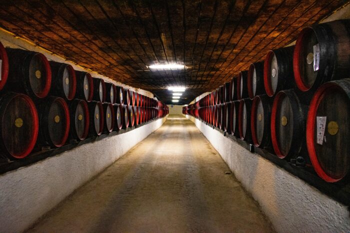 Cellar of a raleigh NC winery